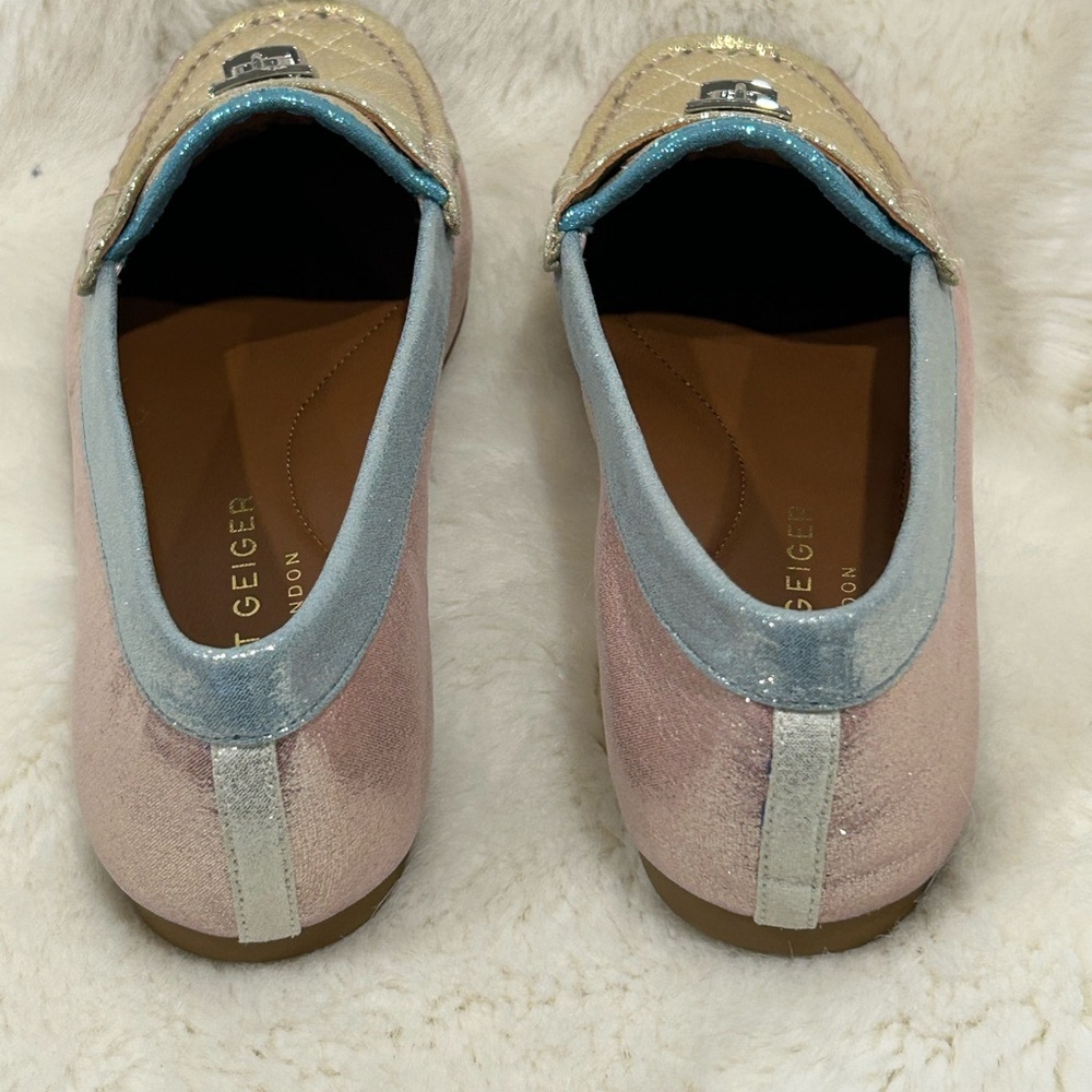 Kurt Geiger Women's Glittery Gold and Pink Loafers - Picture 4 of 4